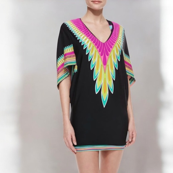TRINA TURK Plumas Coverup Tunic Size Small Petite - Picture 1 of 8
